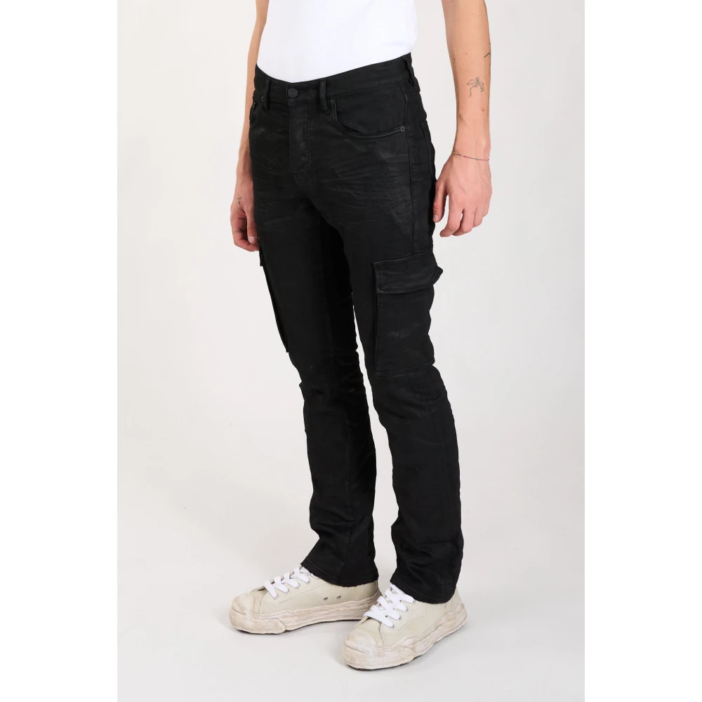 Purple Brand Cargo Jeans met knoopsluiting Black Heren