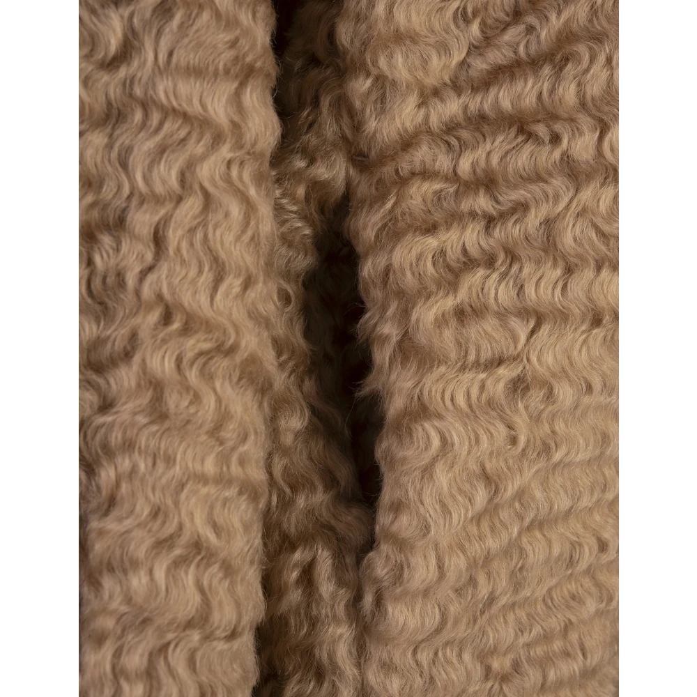 Jil Sander Bruine Mohair Korte Jas Brown Dames