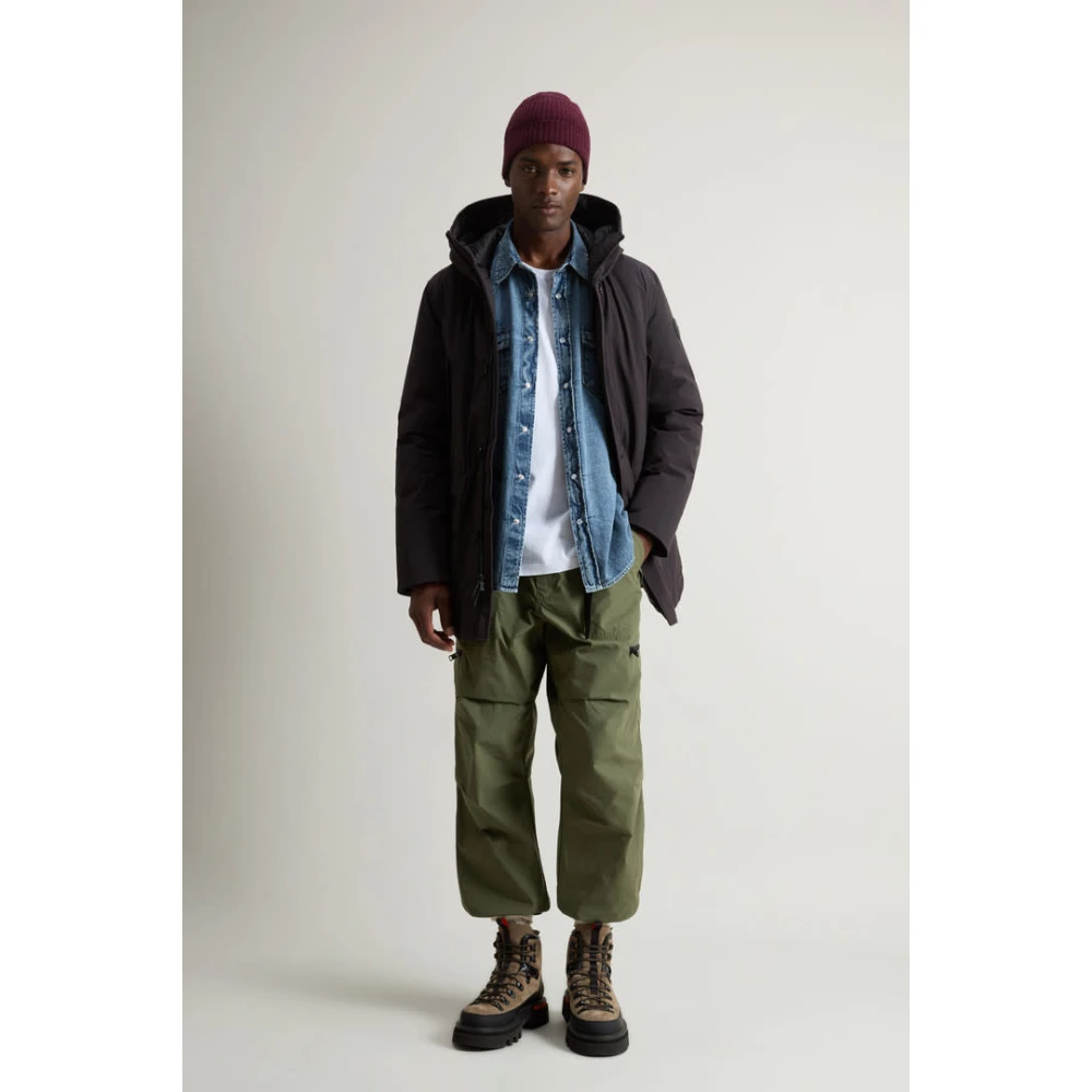 Woolrich Arctic Stretch donsparka in zwart Black Heren