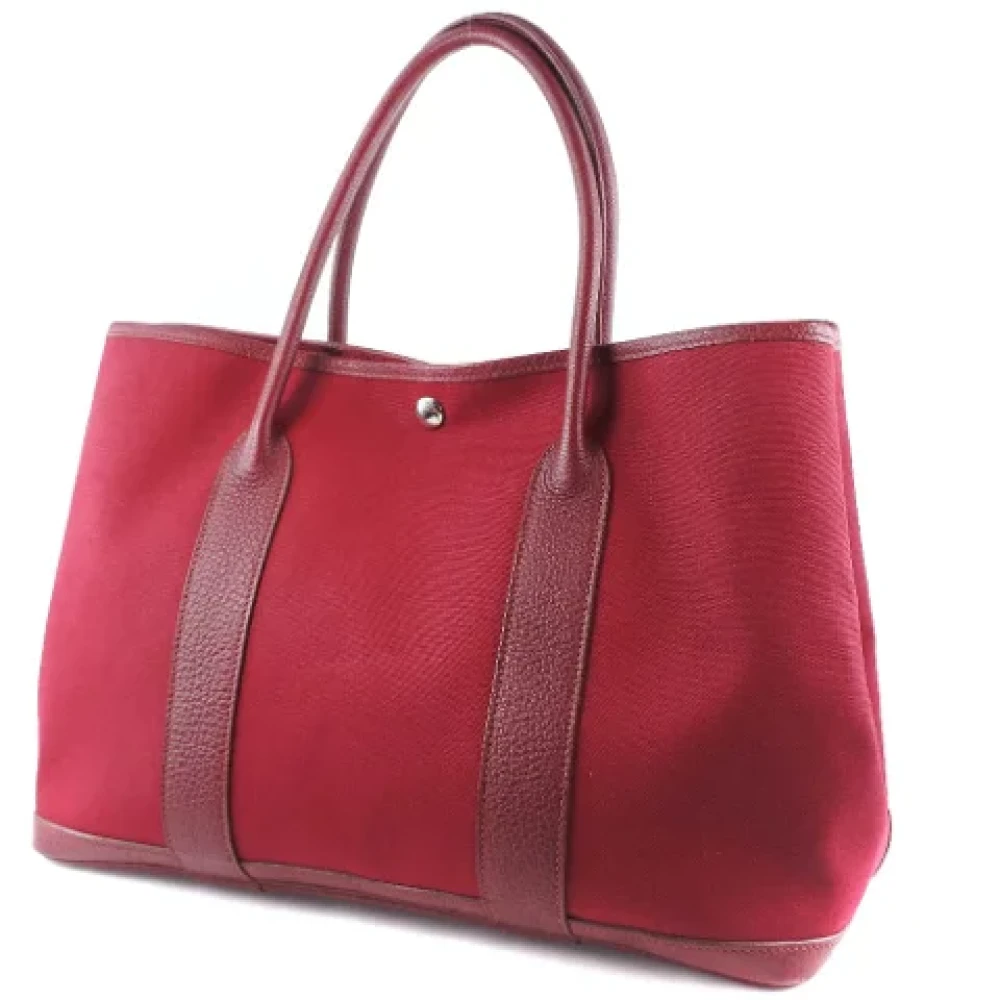 Hermès Vintage Pre-owned Canvas handbags Red Dames