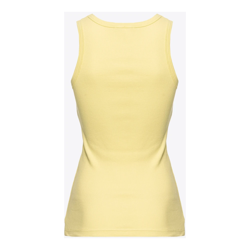 pinko Love Birds Tanktop Geel Yellow Dames