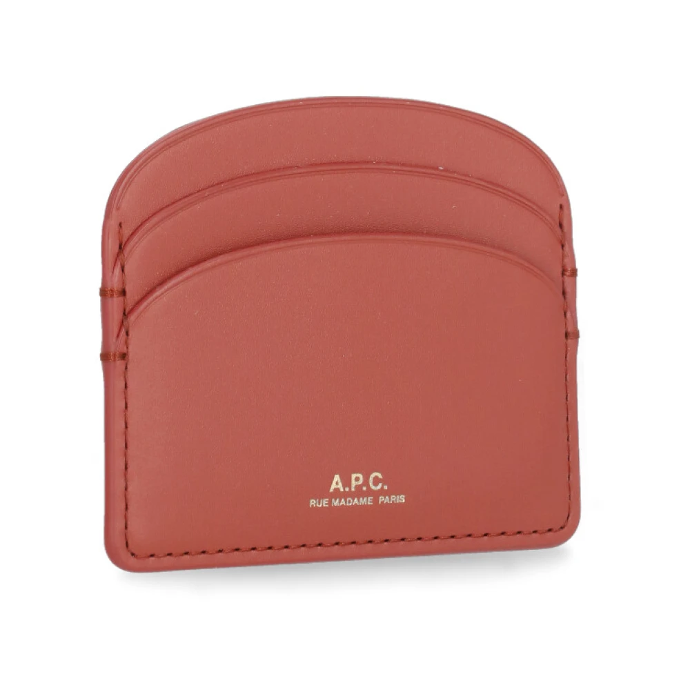 A.p.c. Rode Leren Kaarthouder voor Vrouw Red Dames