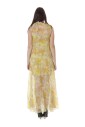 robe-longue-jaune-en-polyester-a-col-en-v