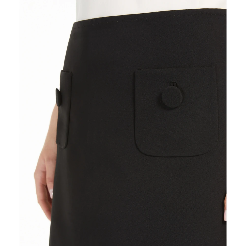 Max Mara Studio Cady Mini Rok A-Lijn Stijl Black Dames