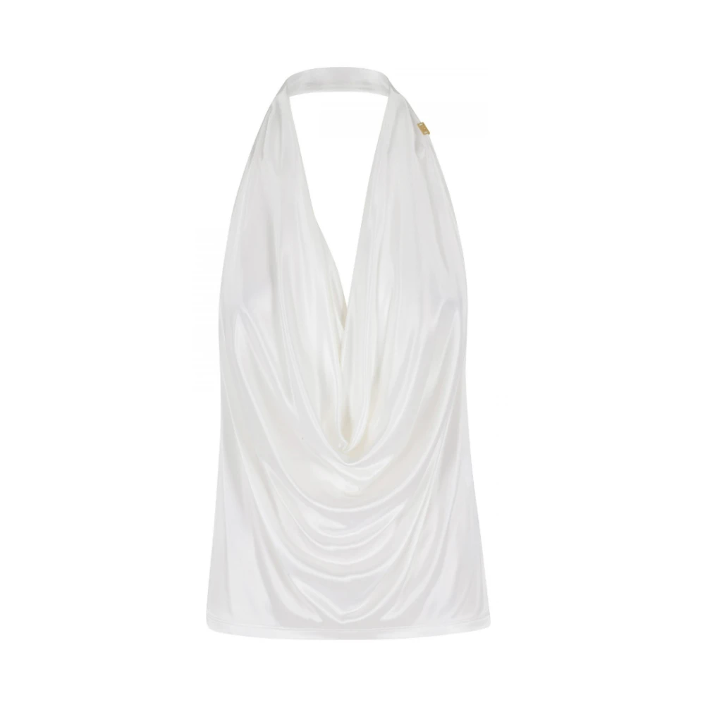 Elisabetta Franchi Women's White Shiny Viscose Jersey Top