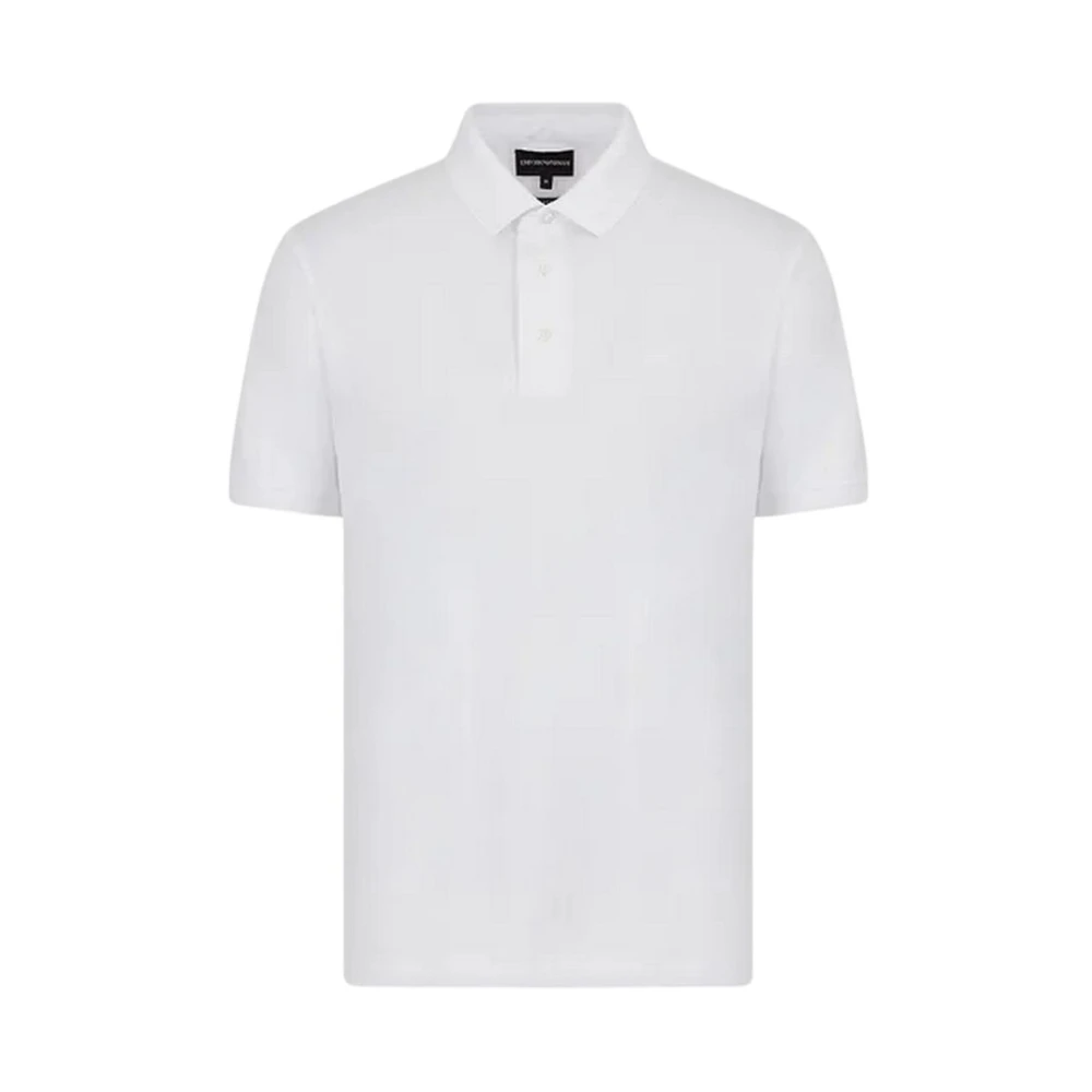 Emporio Armani Logo Polo Jersey med Korta ärmar White, Herr