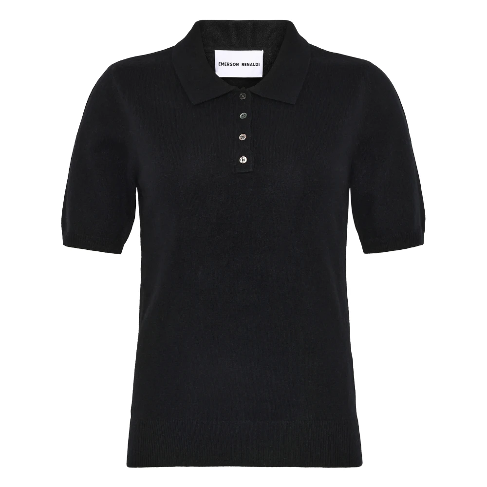 Emerson Renaldi Zwarte Kasjmier Poloshirt Black Dames