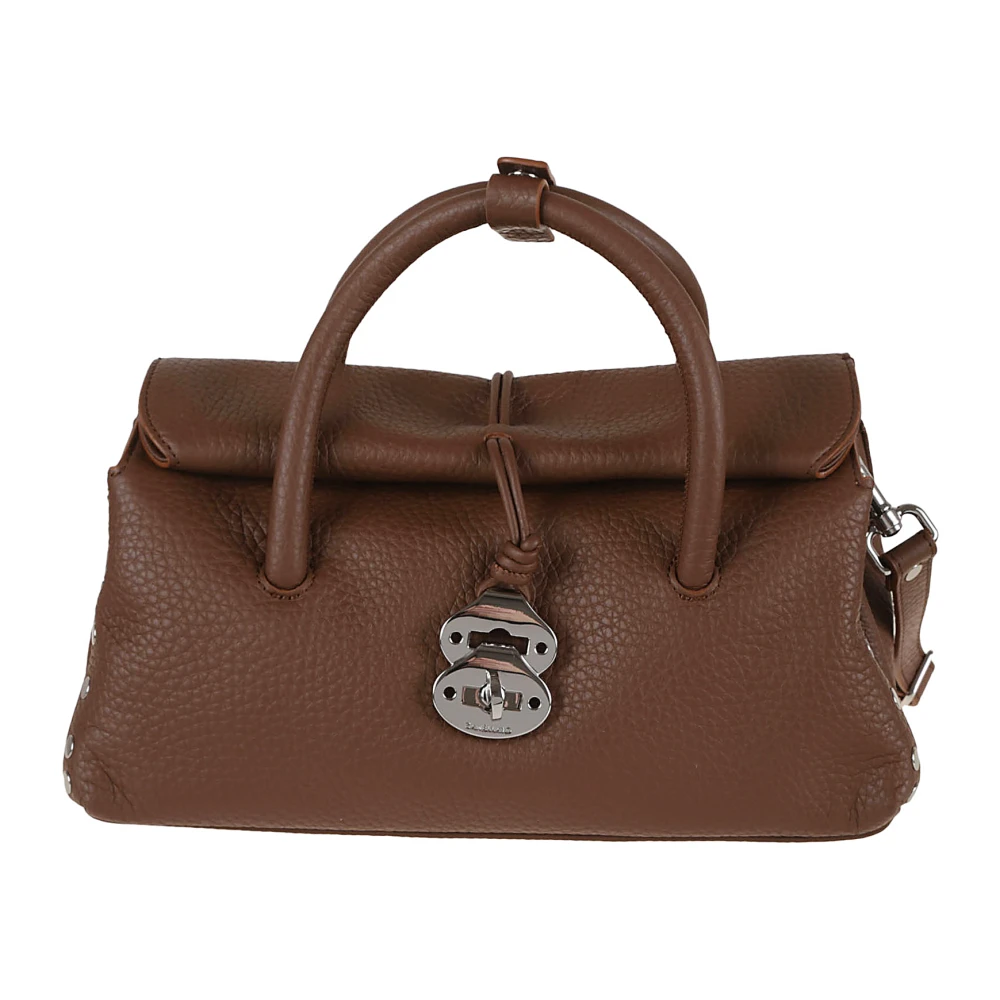 Zanellato Bruine Schoudertas met Stijlvolle Flap Brown Dames
