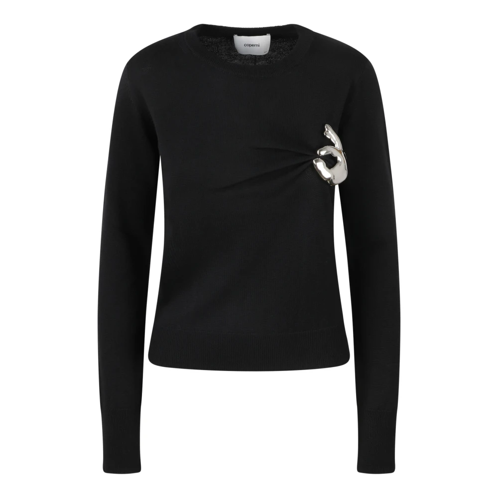 Coperni Emoji Sweater met zilverkleurig metaal Black Dames
