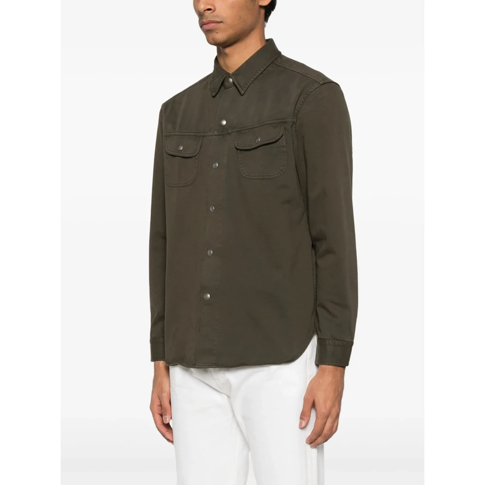 Tom Ford Katoenen knoopsluiting Overshirt Green Heren