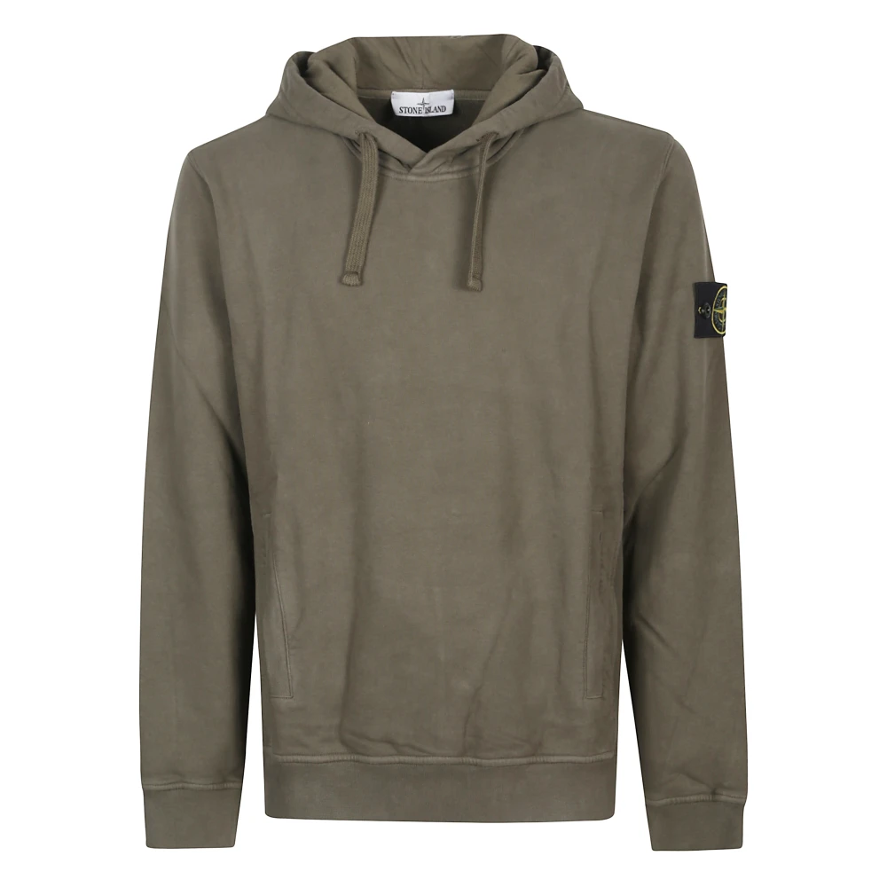 Stone Island Green Hoodies, Male, Xl, Jumpers