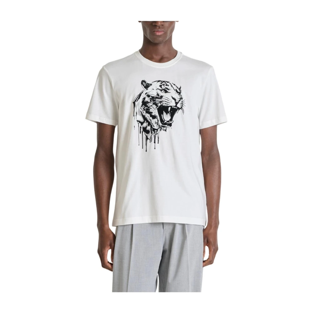 Antony Morato Men's Beige Tiger Graphic T-Shirt