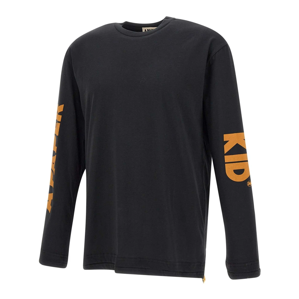 A Paper Kid Zwarte Katoenen Trui met Logoprint Black Heren