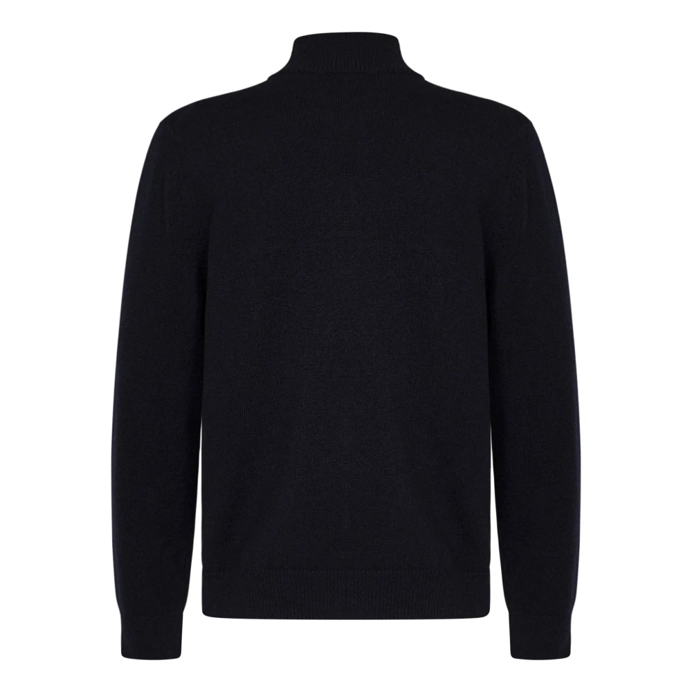 Brioni Blauwe Cashmere Rits Trui Blue Heren