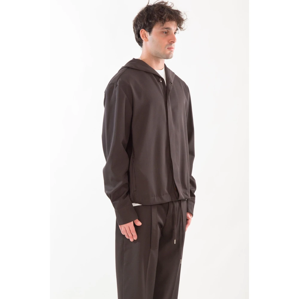 Costumein Oversized Hoodie Shirt Brown Heren