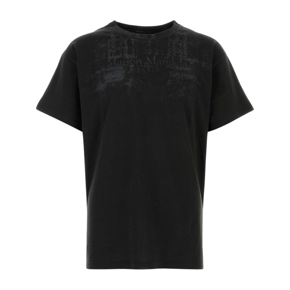 Maison Margiela , T-Shirts, Male, Black, L, Cotton T-Shirt