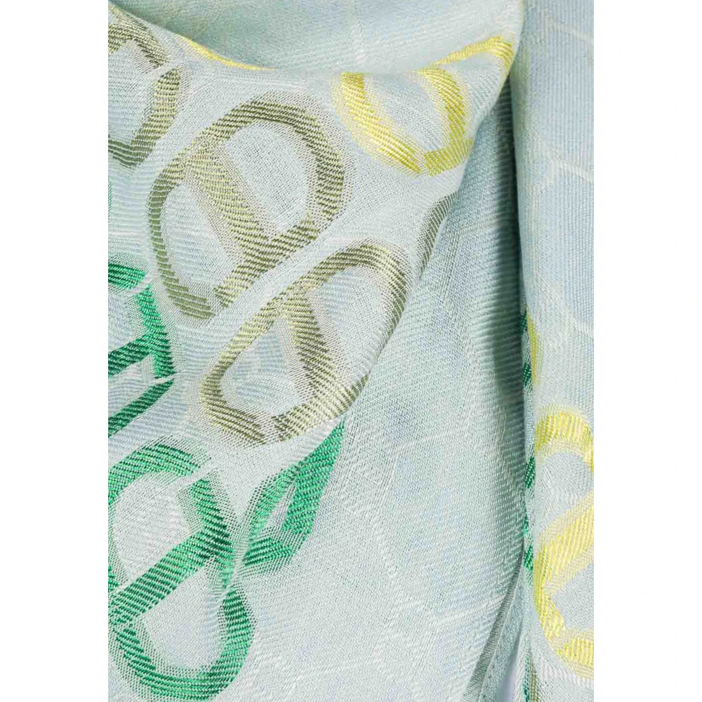 Twinset Groene Jacquard Logo Sjaal Green Dames