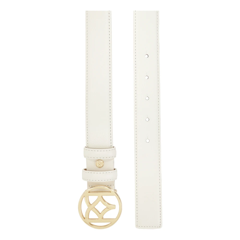 Kazar Witte gladde riem met ronde gesp White Dames