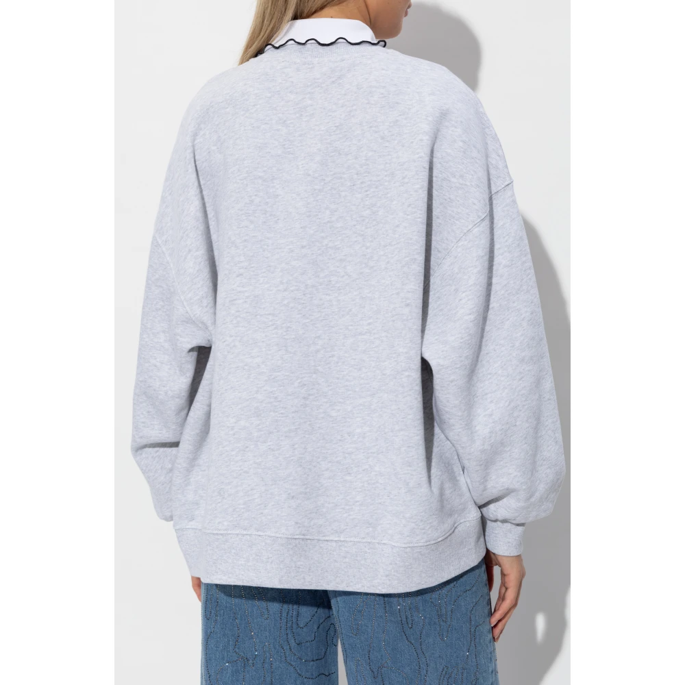 Rotate Birger Christensen Sweatshirt met logo Gray Dames