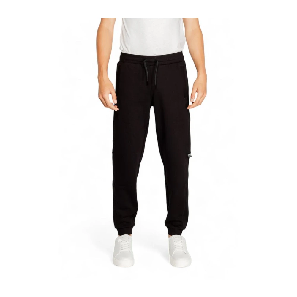 Emporio Armani EA7 Casual katoenmix broek Black Heren