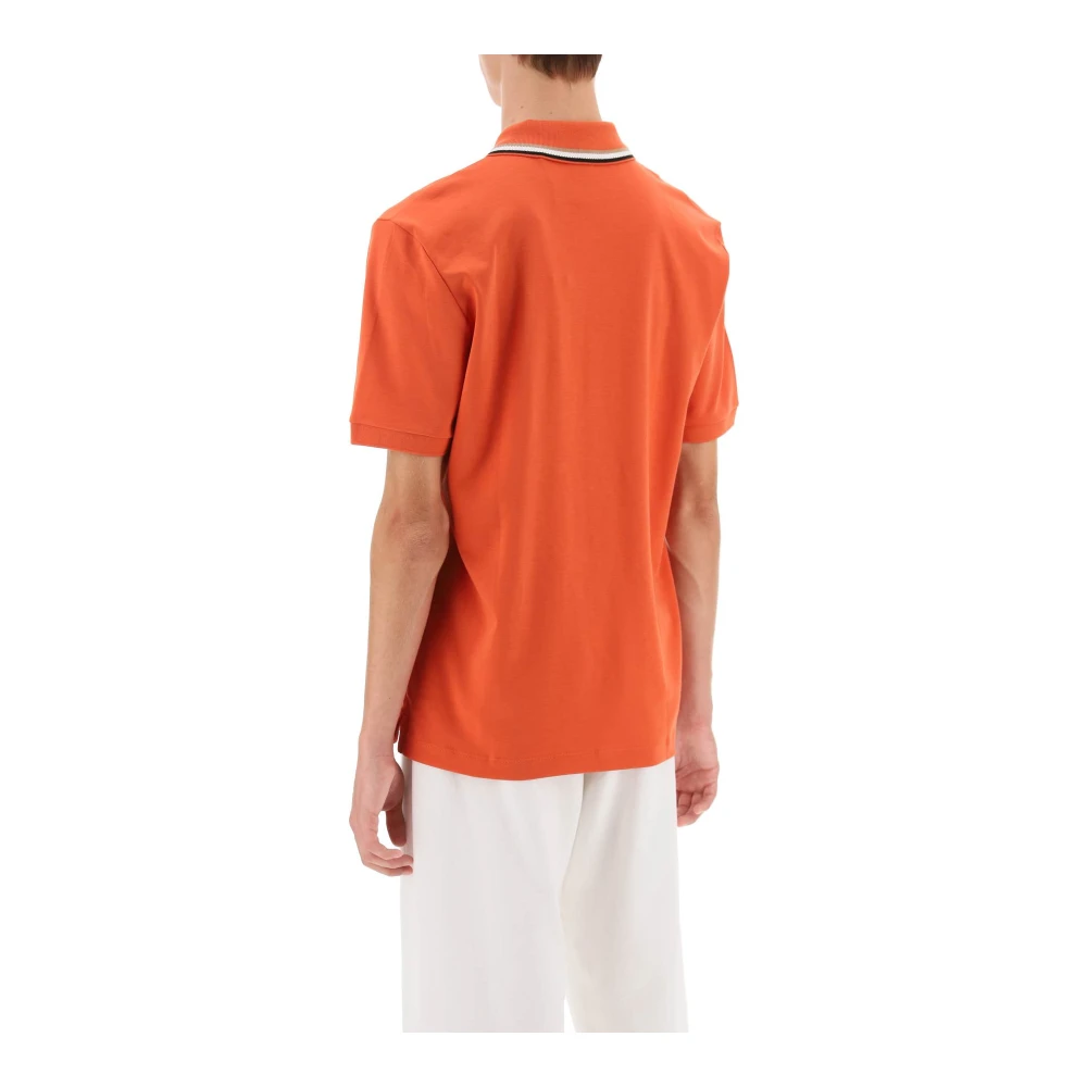 Boss Slim Fit Gepolijst Katoenen Polo Shirt Orange Heren