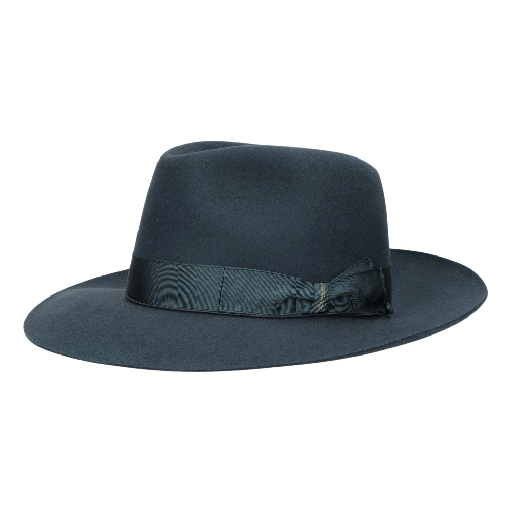Borsalino Vilt Breedgerande Hoed Blue Heren