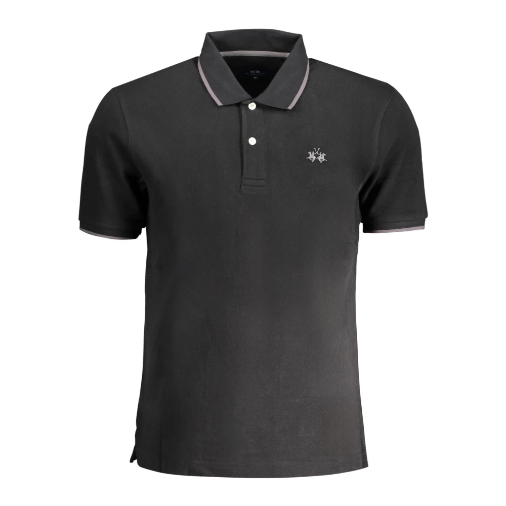 La Martina Men's Black Anthony Short Sleeve Polo - Polo Shirts - Xl - Tops