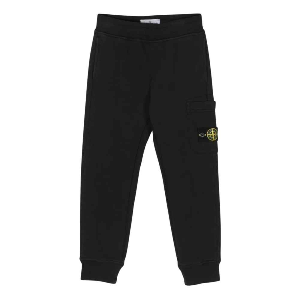 Stone Island Boys Black Sweatpants,, Elastic Waist Trousers Size 2 Y