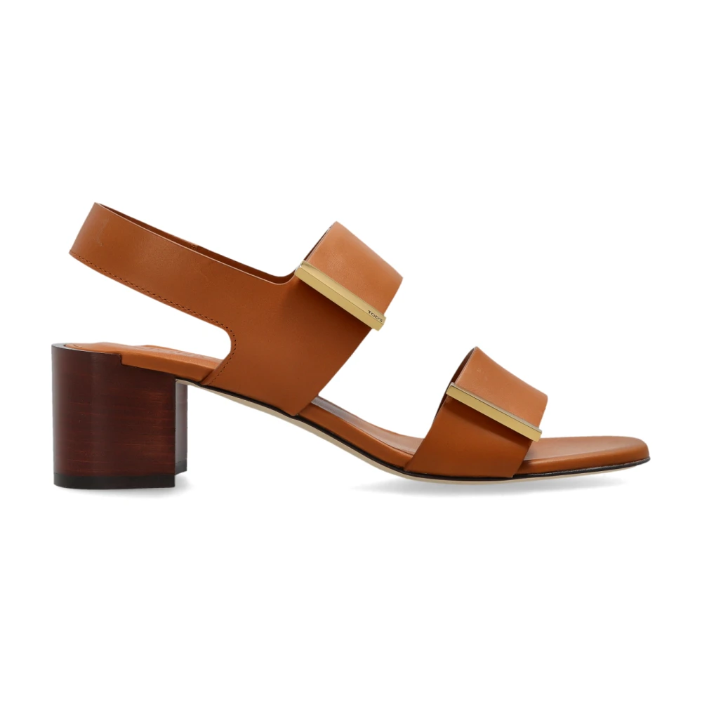 Tod's Kvinno Brun Skor Dam, 38 Eu, Läder, Sandaler Med Klack