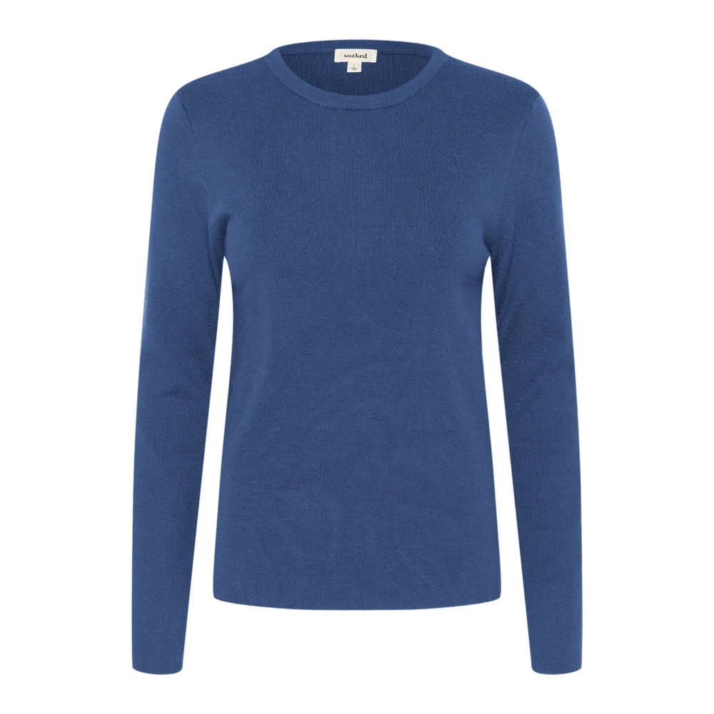 Soaked in Luxury Eenvoudige Pullover Trui Ensign Blue Dames
