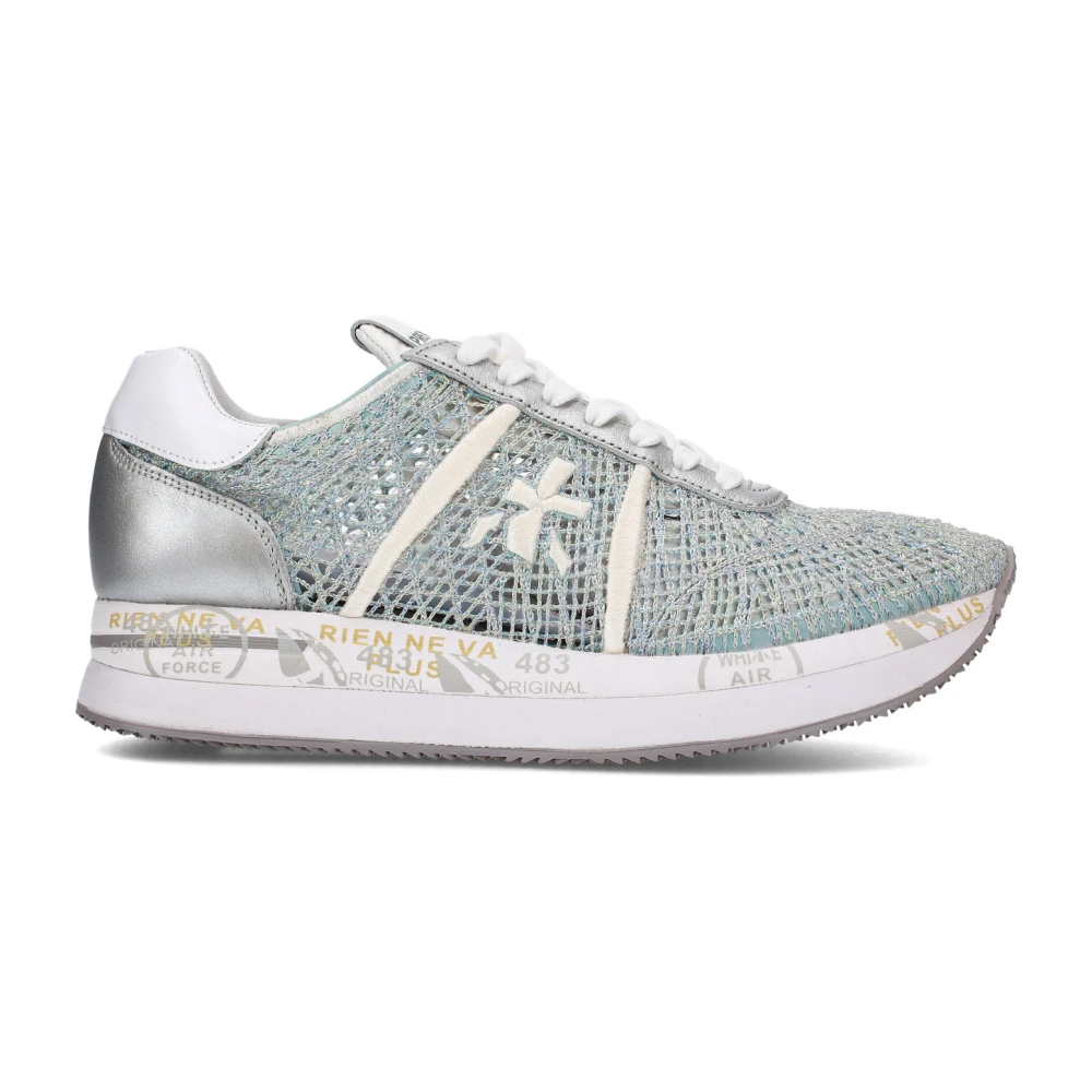 Premiata Grijsgroene Gehaakte Sneakers Dames Schoenen Veelkleurig Multicolor