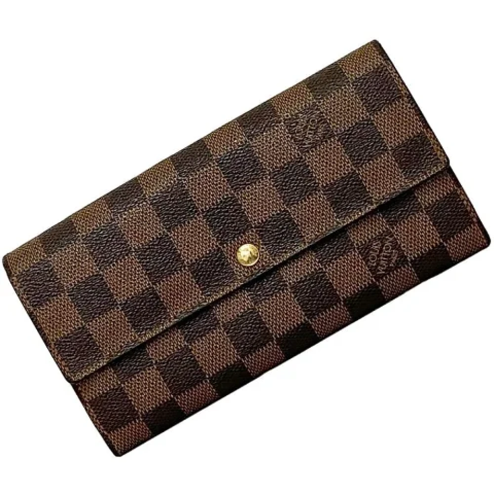 Louis Vuitton Vintage Pre-owned Cotton wallets Brown Dames