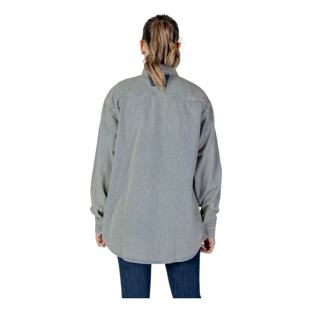 Replay Long Sleeve Cotton Shirt Blue Dames