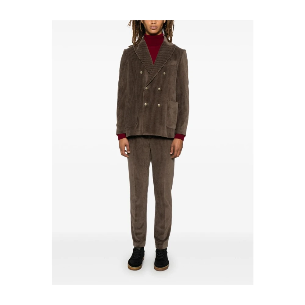 Circolo 1901 Bruine Corduroy Broek Trekkoord Taille Brown Heren