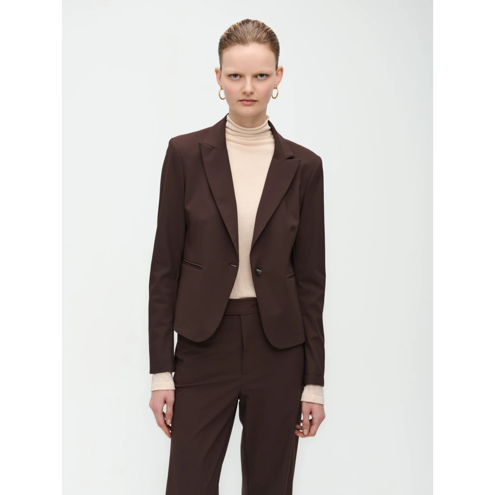 Jane Lushka Elvira Blazer Technical Jersey Brown Dames