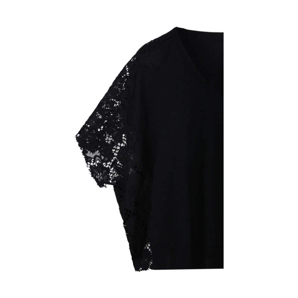 Nude Zwarte V-hals trui Black Dames