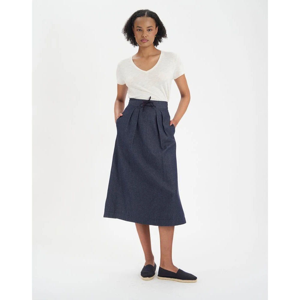 Ines De La Fressange Paris Maud geplooide rok van katoen Blue Dames