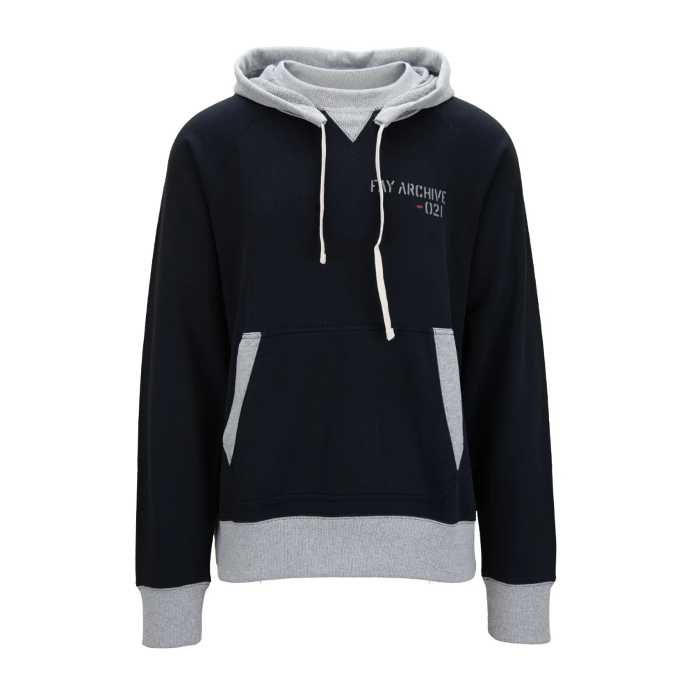 Fay Hoodie van katoen met trekkoord Black Heren