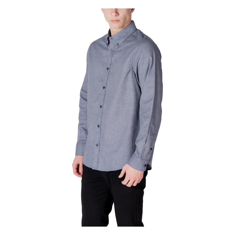 Armani Exchange Elegante herenoverhemd met lange mouwen Blue Heren