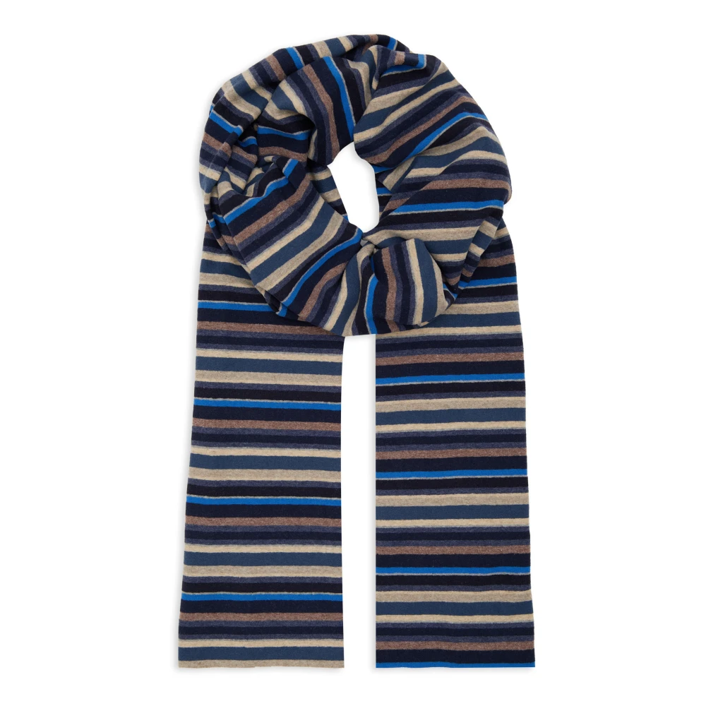 Gallo Unisex blauwe fleece sjaal met veelkleurige strepen Multicolor Unisex