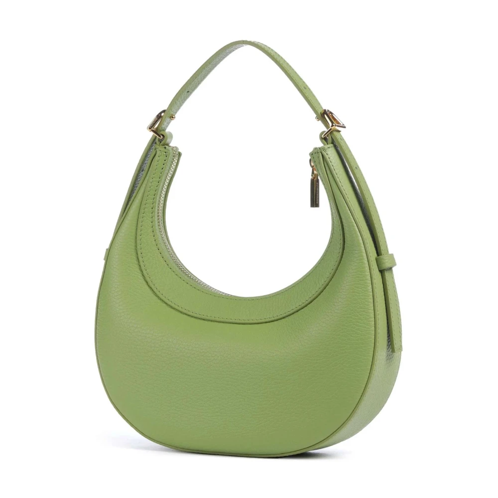 Coccinelle Schoudertas van leer met crossbody band Green Dames