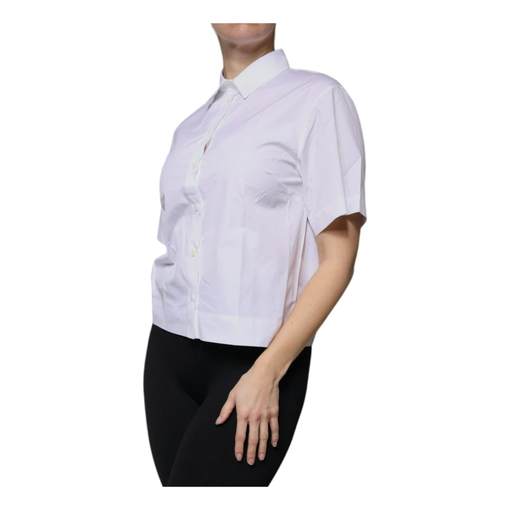 Dolce & Gabbana Witte Polo Shirt met Logo Details White Dames