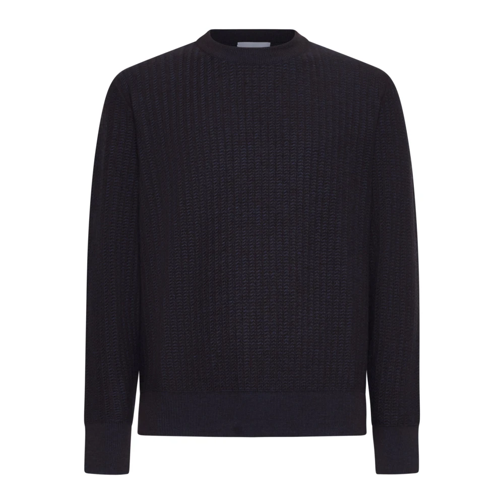 D4.0 , Round-Neck Knitwear, Male, Blue, L, Patterned Jumper