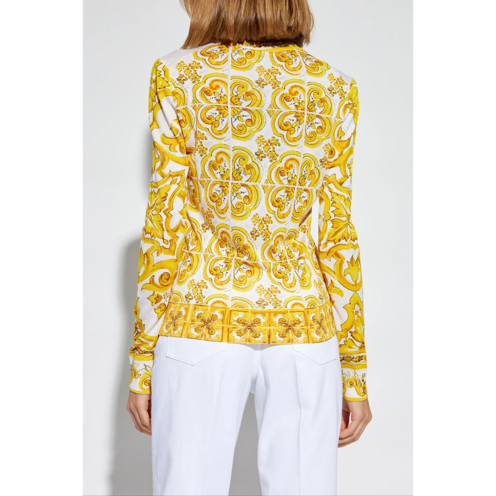 Dolce & Gabbana Trui met 'Majolica' print Yellow Dames