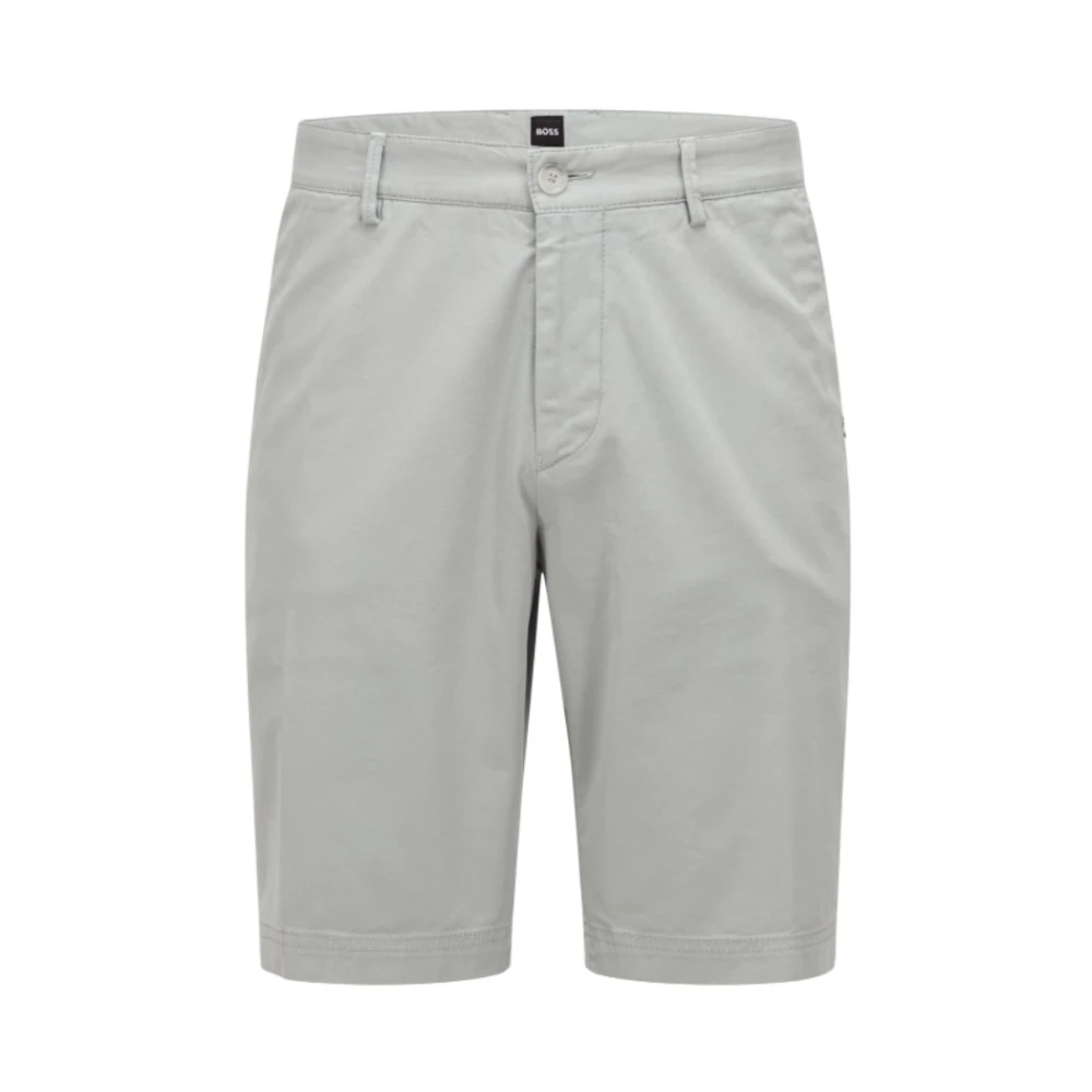 Hugo Boss Slim Fit Elastische Katoenen Shorts Gray Heren