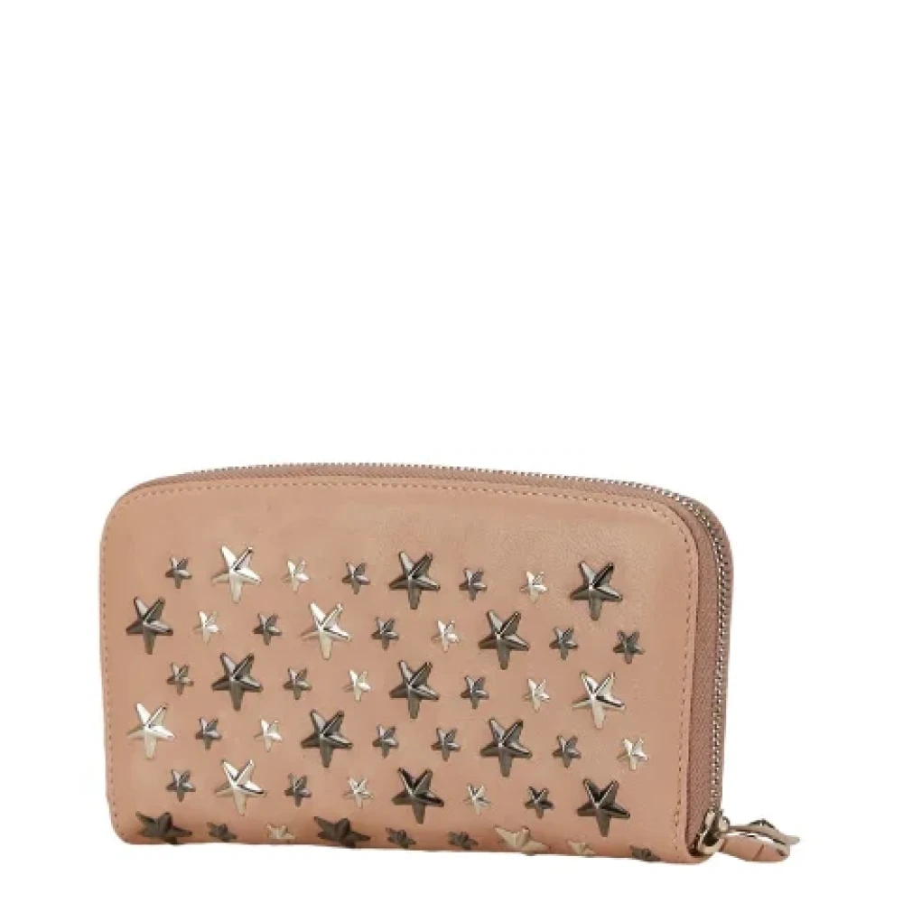 Jimmy Choo Pre-owned Leather wallets Beige Dames