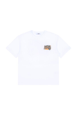 enfants-logo-imprime-t-shirt-blanc