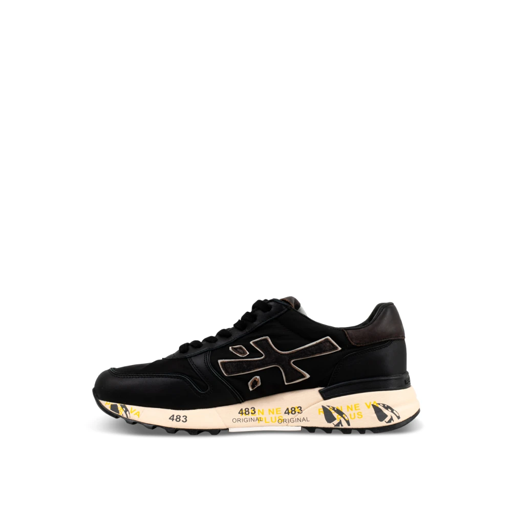 Premiata Zwarte Sneakers met Vetersluiting Black Heren