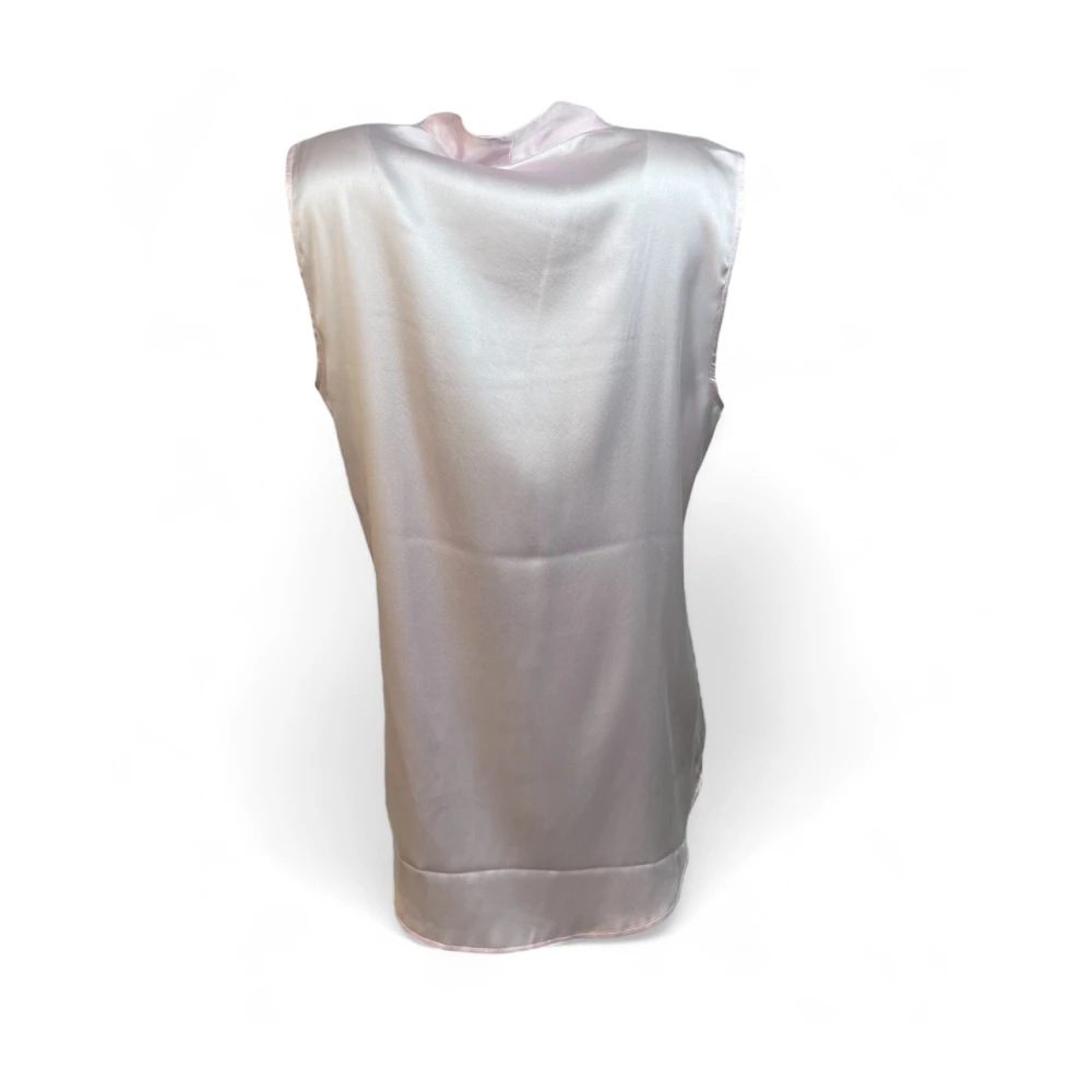 Herzen's Angelegenheit Zijden Blousetop V-Hals Mouwloos Pink Dames