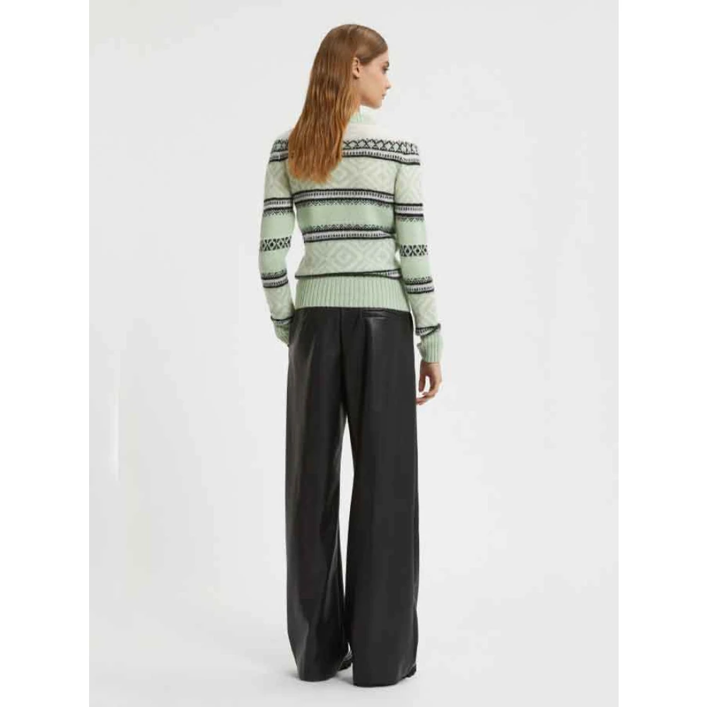 Ermanno Scervino Zwarte leren broek Mf099 Black Dames